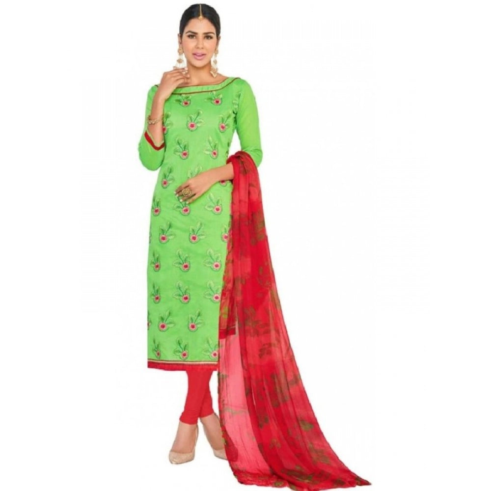 Chanderi Regular Unstitched Salwar-Suit Material With Dupatta