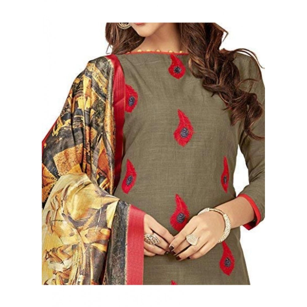 SLUB COTTON Unstitched Salwar-Suit Material With Dupatta