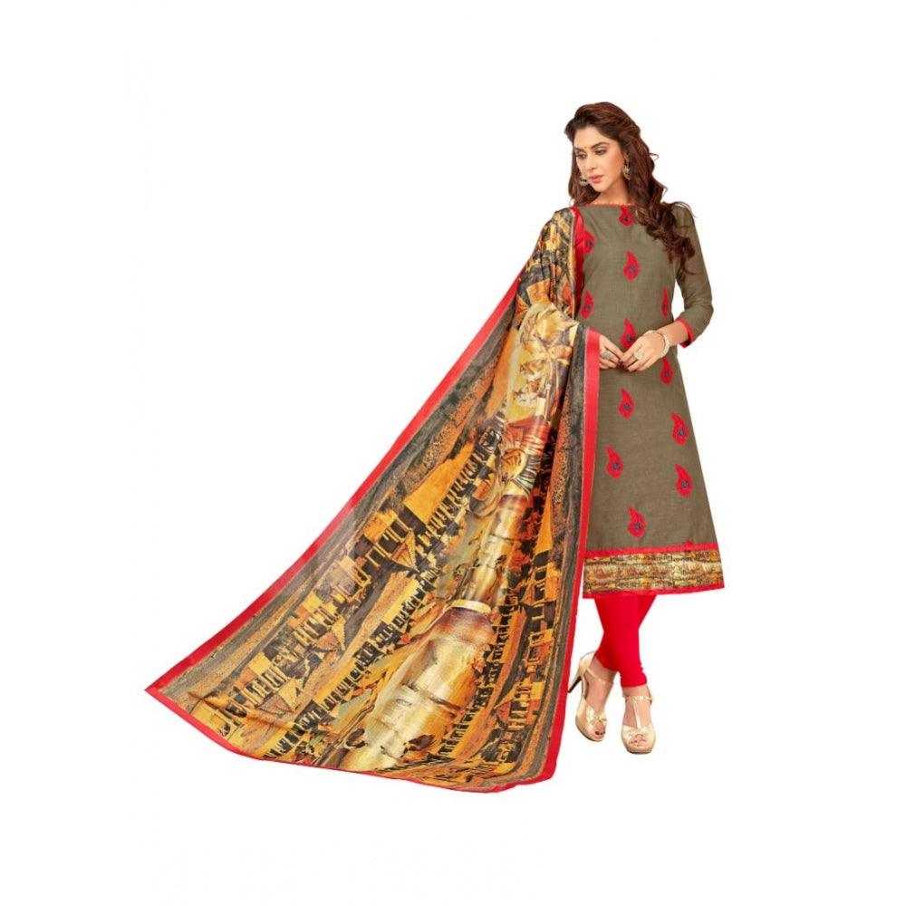 SLUB COTTON Unstitched Salwar-Suit Material With Dupatta