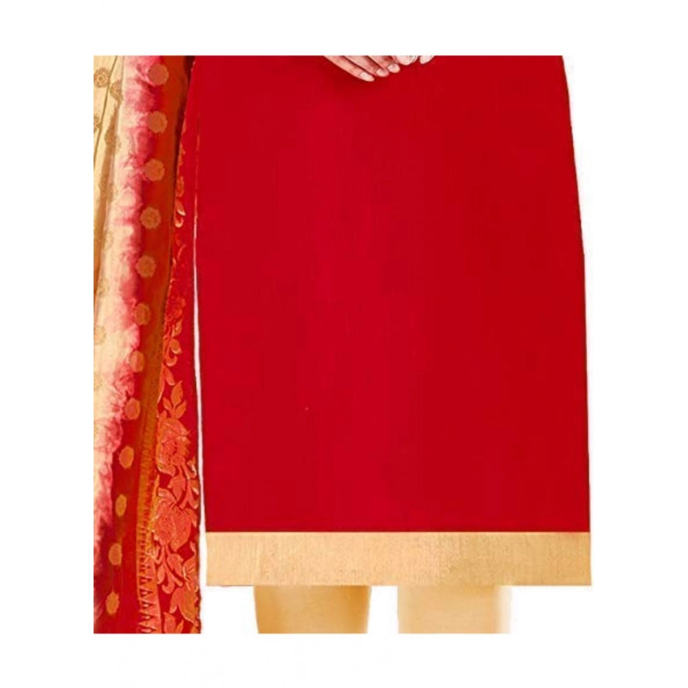 Slub Cotton Unstitched Salwar-Suit Material With Dupatta