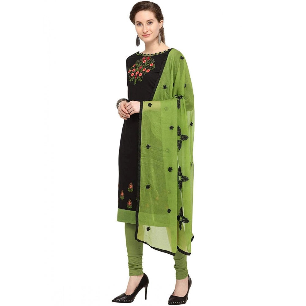 Slub Cotton Unstitched Salwar-Suit Material With Dupatta