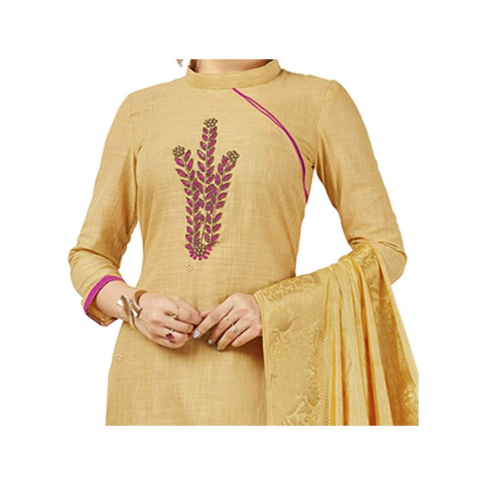 South Slub Cotton Unstitched Salwar-Suit Material With Dupatta