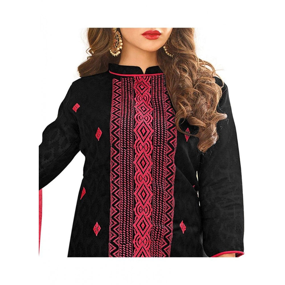 Cotton Jacquard Unstitched Salwar-Suit Material With Dupatta