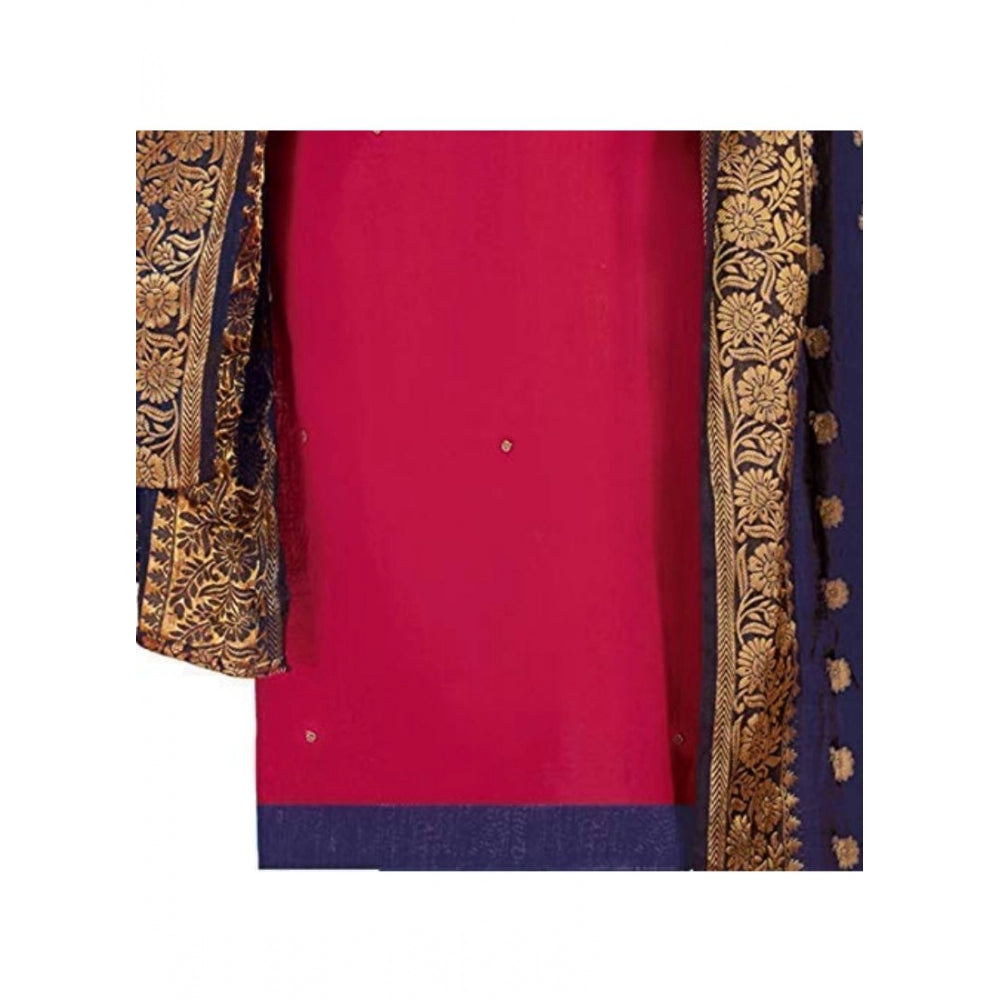 Slub Cotton Unstitched Salwar-Suit Material With Dupatta