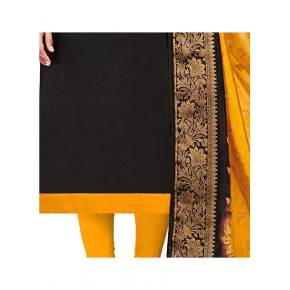 Slub Cotton Unstitched Salwar-Suit Material With Dupatta