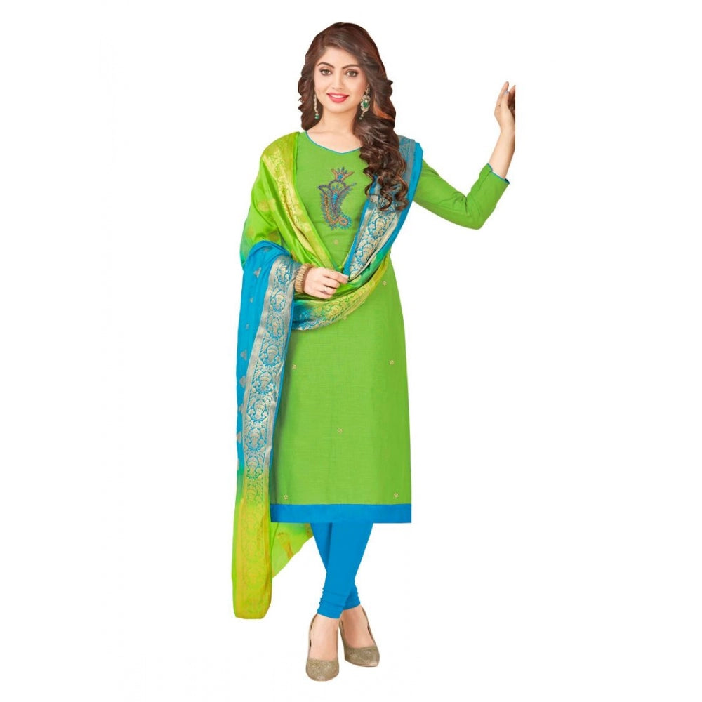 South Slub Cotton Unstitched Salwar-Suit Material With Dupatta