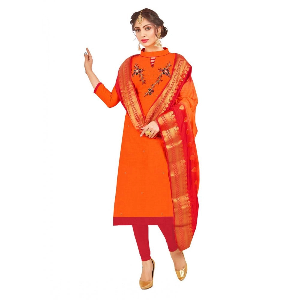 South Slub Cotton Unstitched Salwar-Suit Material With Dupatta