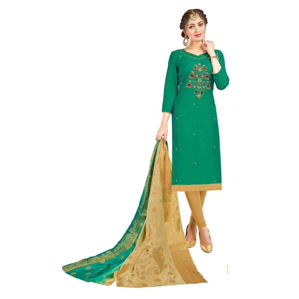 South Slub Cotton Unstitched Salwar-Suit Material With Dupatta