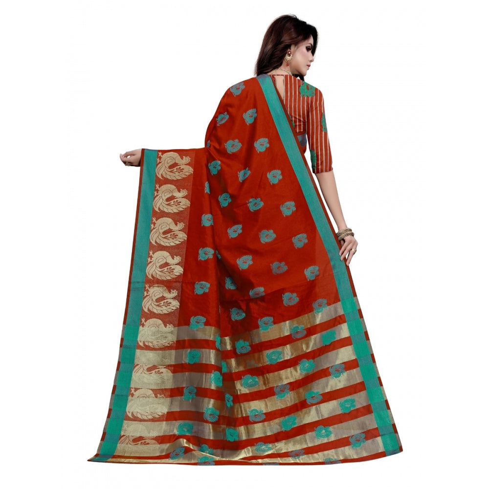 Art Silk, Jacqaurd Saree With Blouse