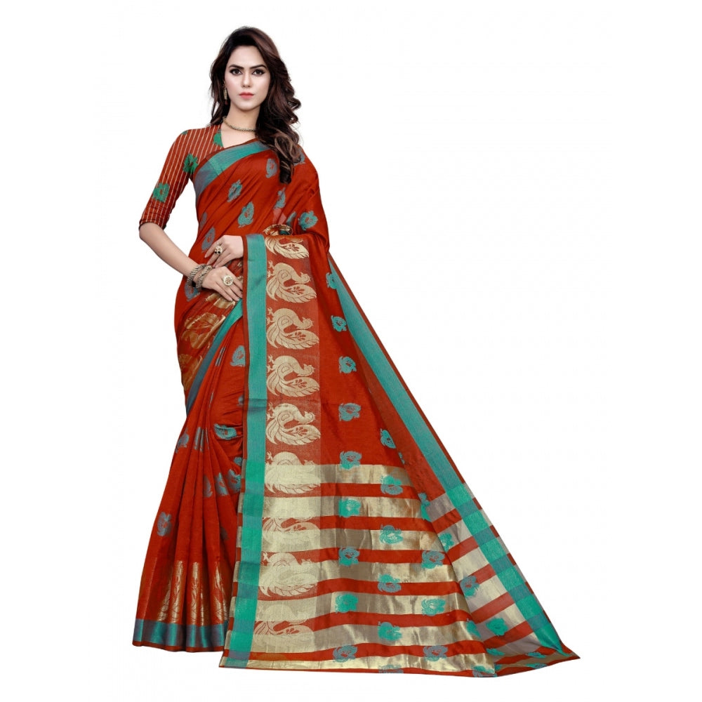 Art Silk, Jacqaurd Saree With Blouse