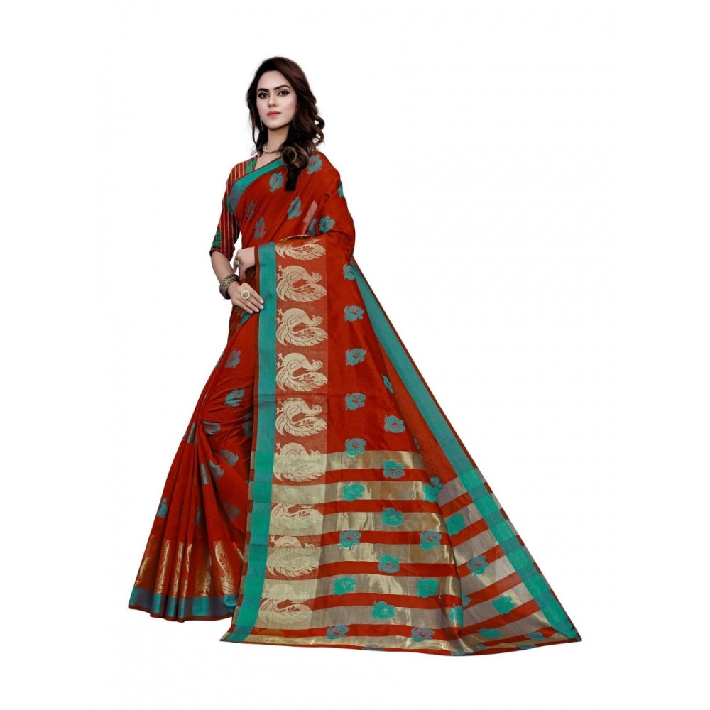 Art Silk, Jacqaurd Saree With Blouse