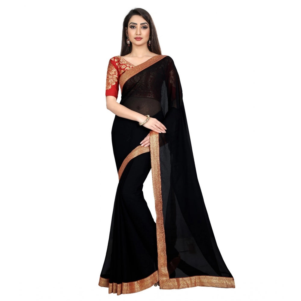 Chiifon, Jacquard Blouse Saree