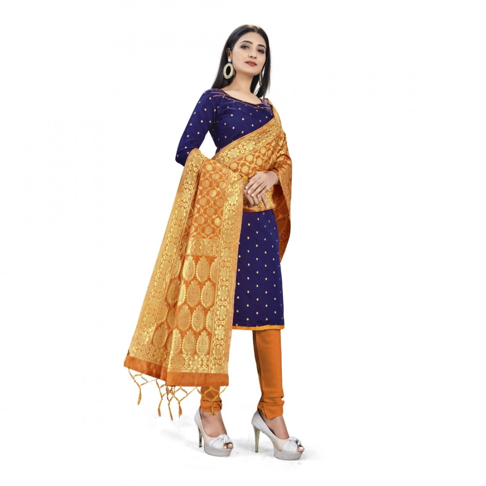 Banarasi Silk Unstitched Salwar-Suit Material Premium Quality With Dupatta