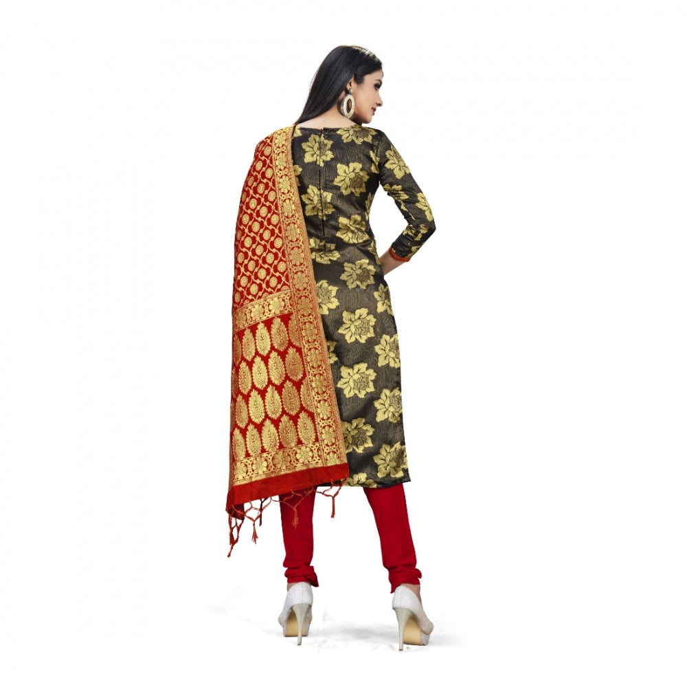 Banarasi Silk Unstitched Salwar-Suit Material Premium Quality With Dupatta