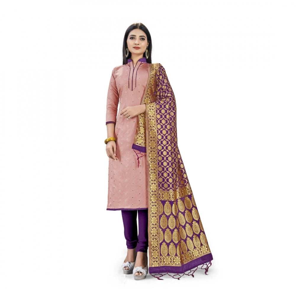 Banarasi Silk Unstitched Salwar-Suit Material Premium Quality With Dupatta