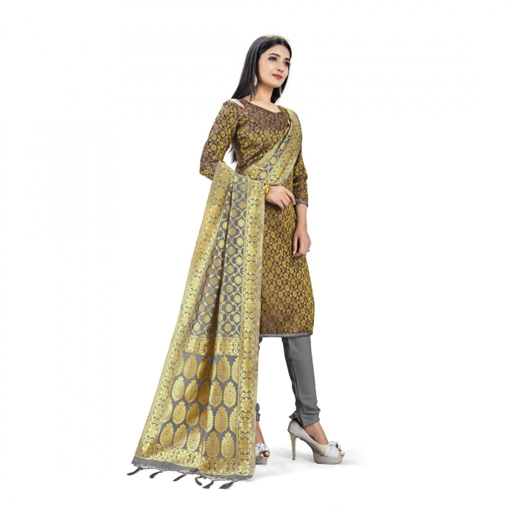 Banarasi Silk Unstitched Salwar-Suit Material Premium Quality With Dupatta