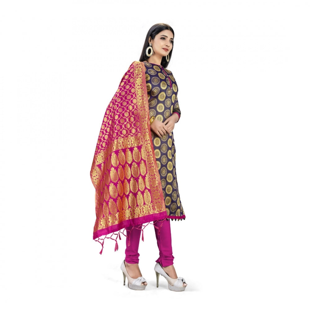 Banarasi Silk Unstitched Salwar-Suit Material Premium Quality With Dupatta