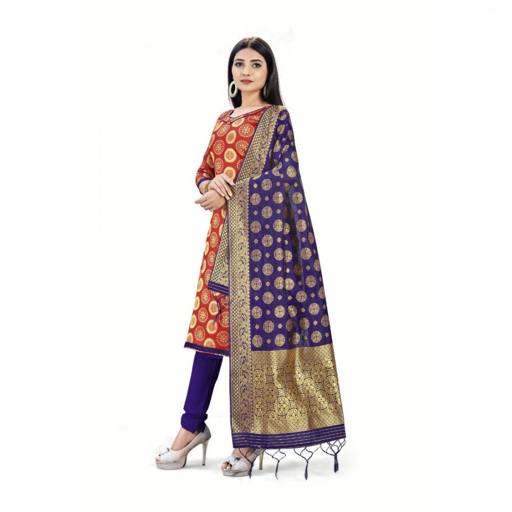 Banarasi Silk Unstitched Salwar-Suit Material Premium Quality With Dupatta