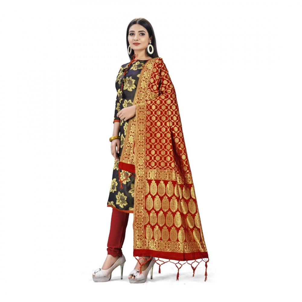 Banarasi Silk Unstitched Salwar-Suit Material Premium Quality With Dupatta