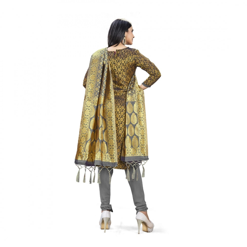 Banarasi Silk Unstitched Salwar-Suit Material Premium Quality With Dupatta