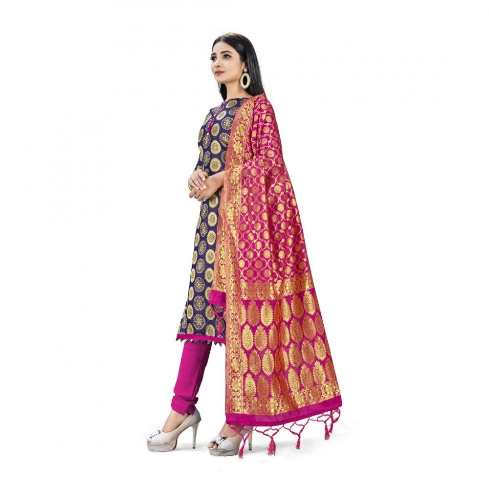 Banarasi Silk Unstitched Salwar-Suit Material Premium Quality With Dupatta