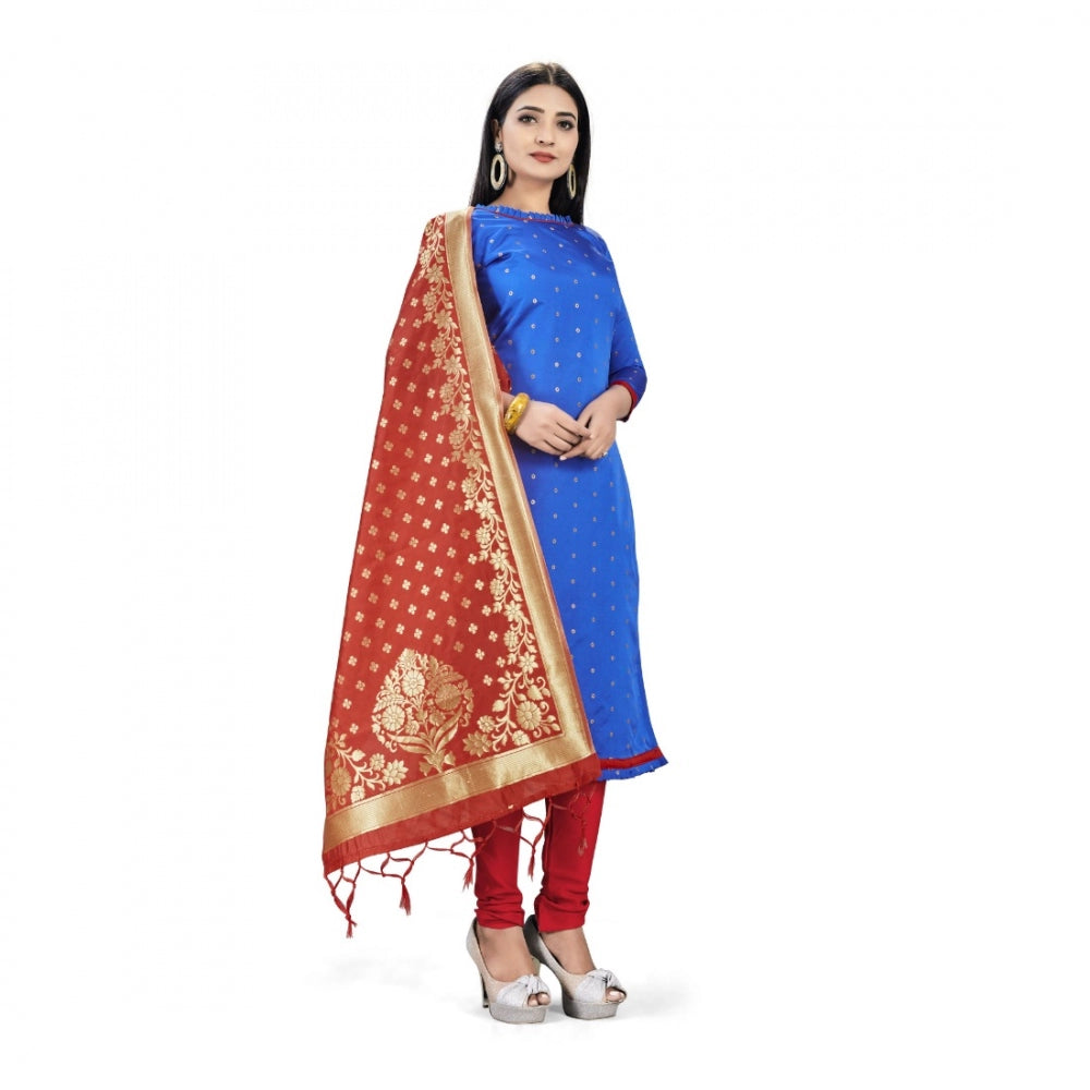 Banarasi Silk Unstitched Salwar-Suit Material Premium Quality With Dupatta