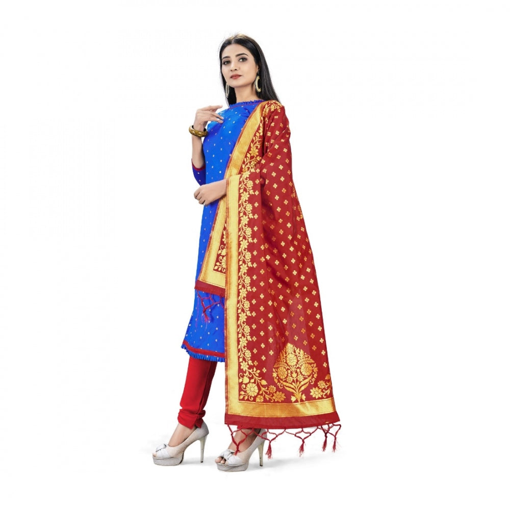 Banarasi Silk Unstitched Salwar-Suit Material Premium Quality With Dupatta