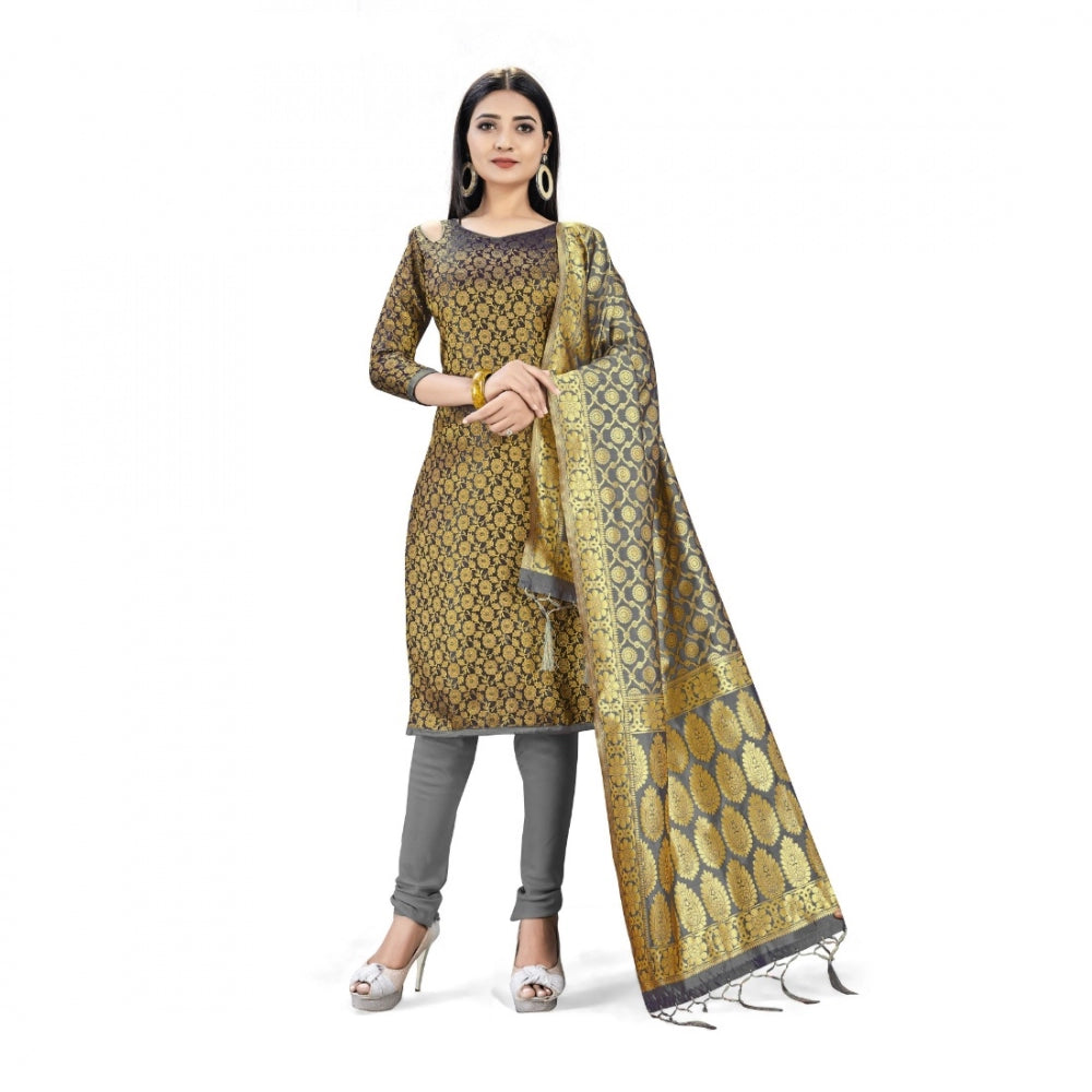 Banarasi Silk Unstitched Salwar-Suit Material Premium Quality With Dupatta