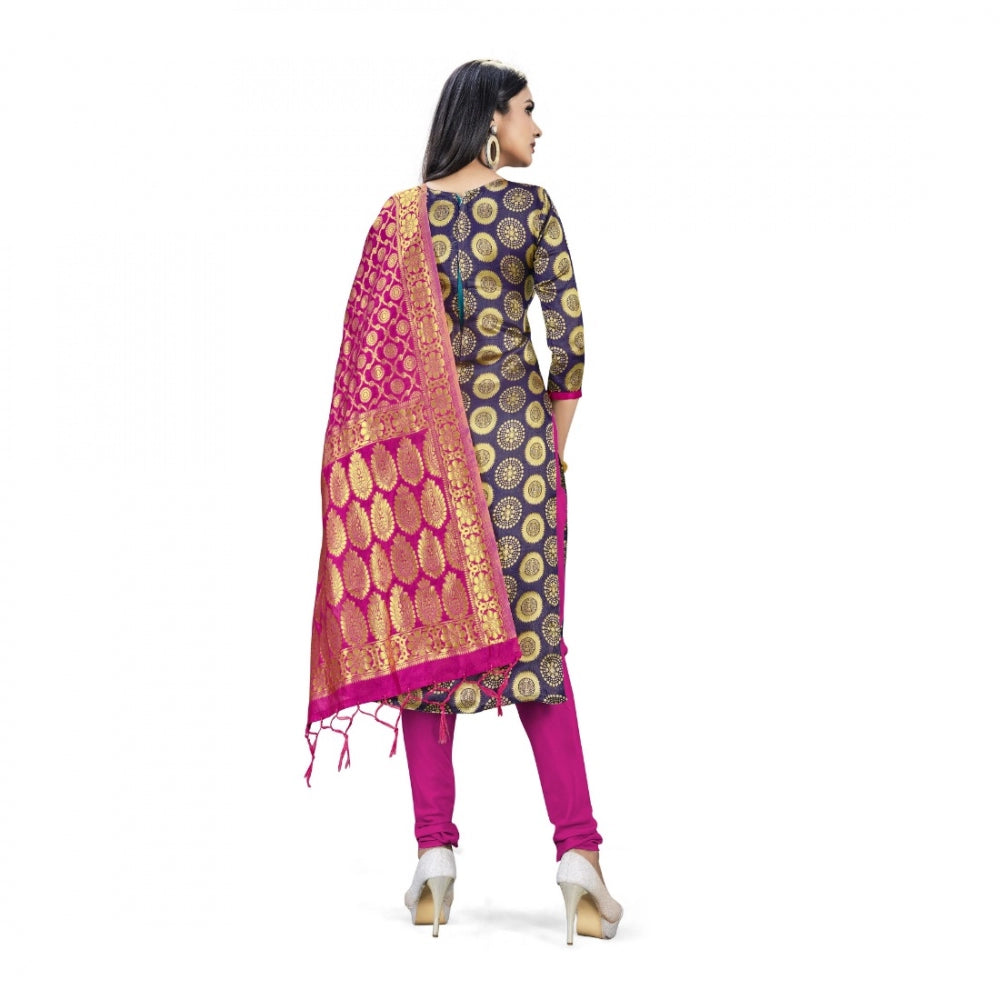 Banarasi Silk Unstitched Salwar-Suit Material Premium Quality With Dupatta