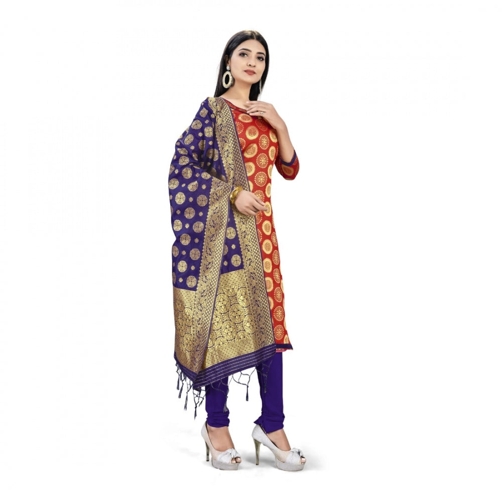 Banarasi Silk Unstitched Salwar-Suit Material Premium Quality With Dupatta