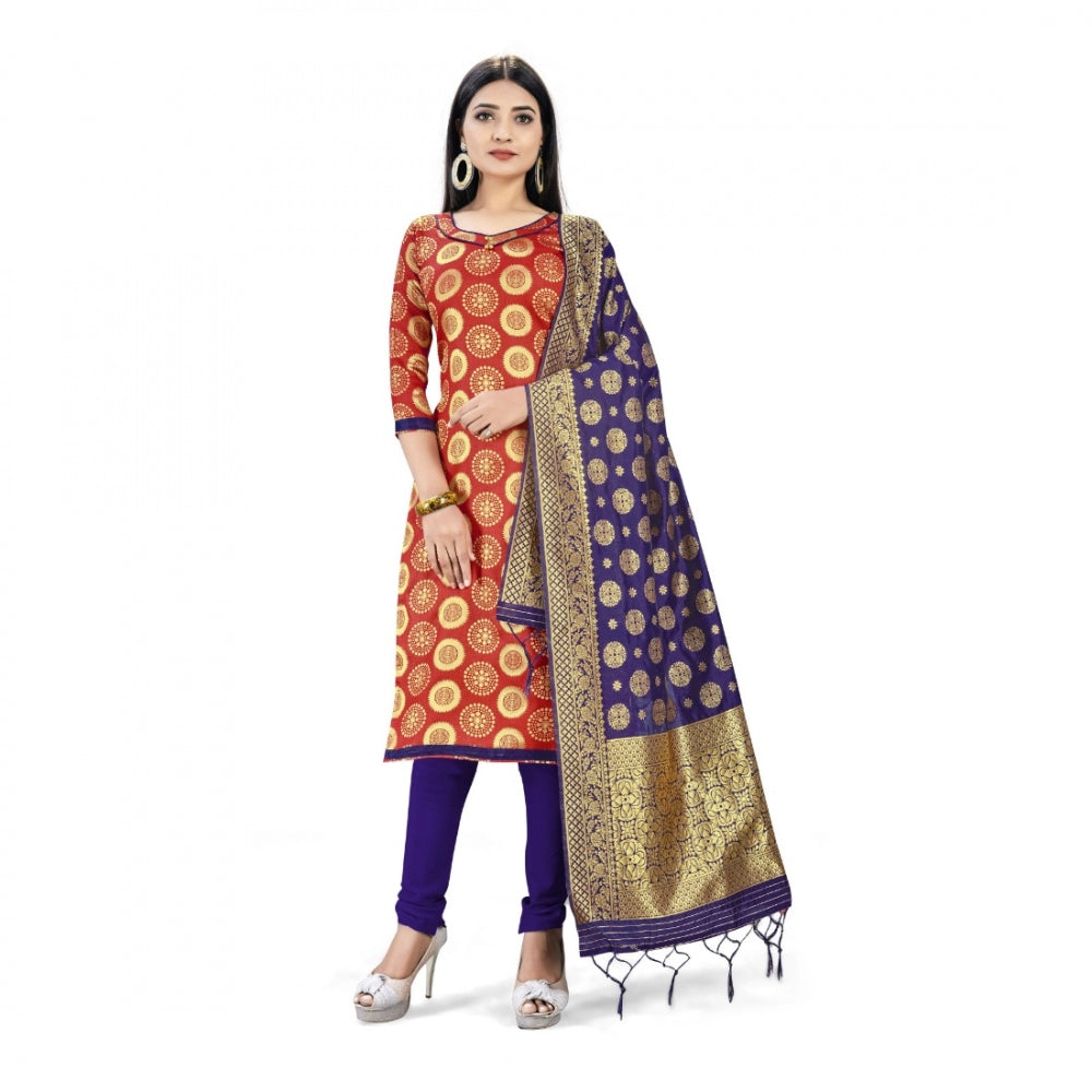 Banarasi Silk Unstitched Salwar-Suit Material Premium Quality With Dupatta