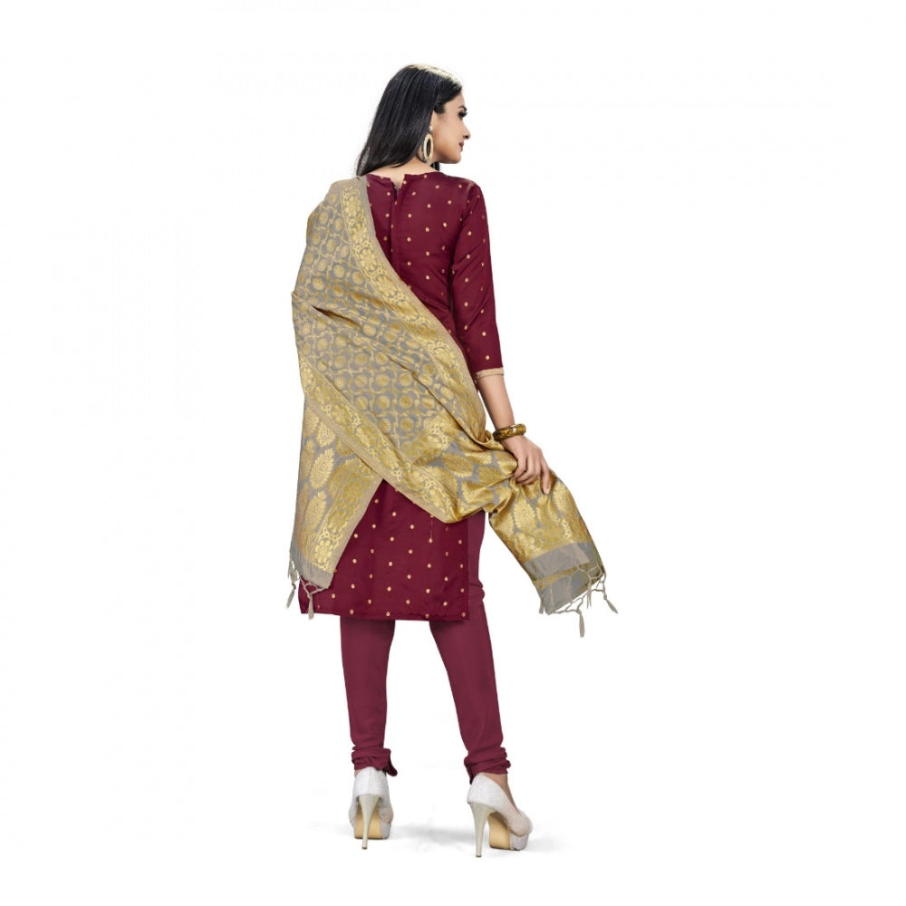 Banarasi Silk Unstitched Salwar-Suit Material Premium Quality With Dupatta