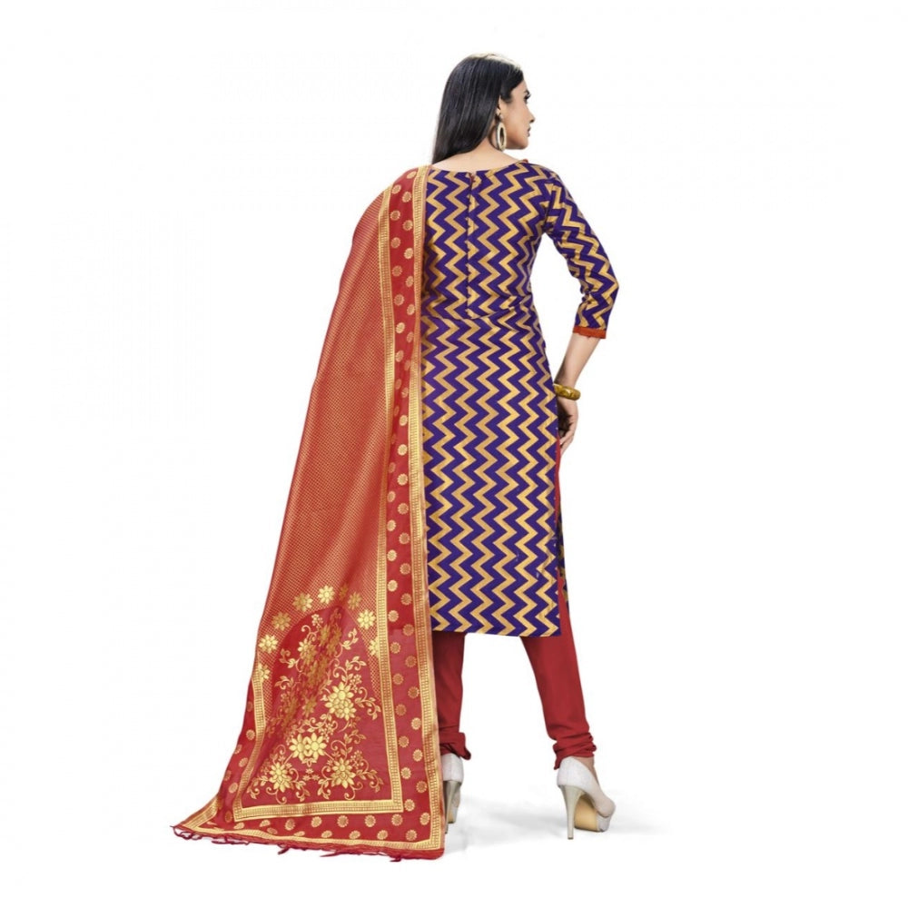 Banarasi Silk Unstitched Salwar-Suit Material Premium Quality With Dupatta