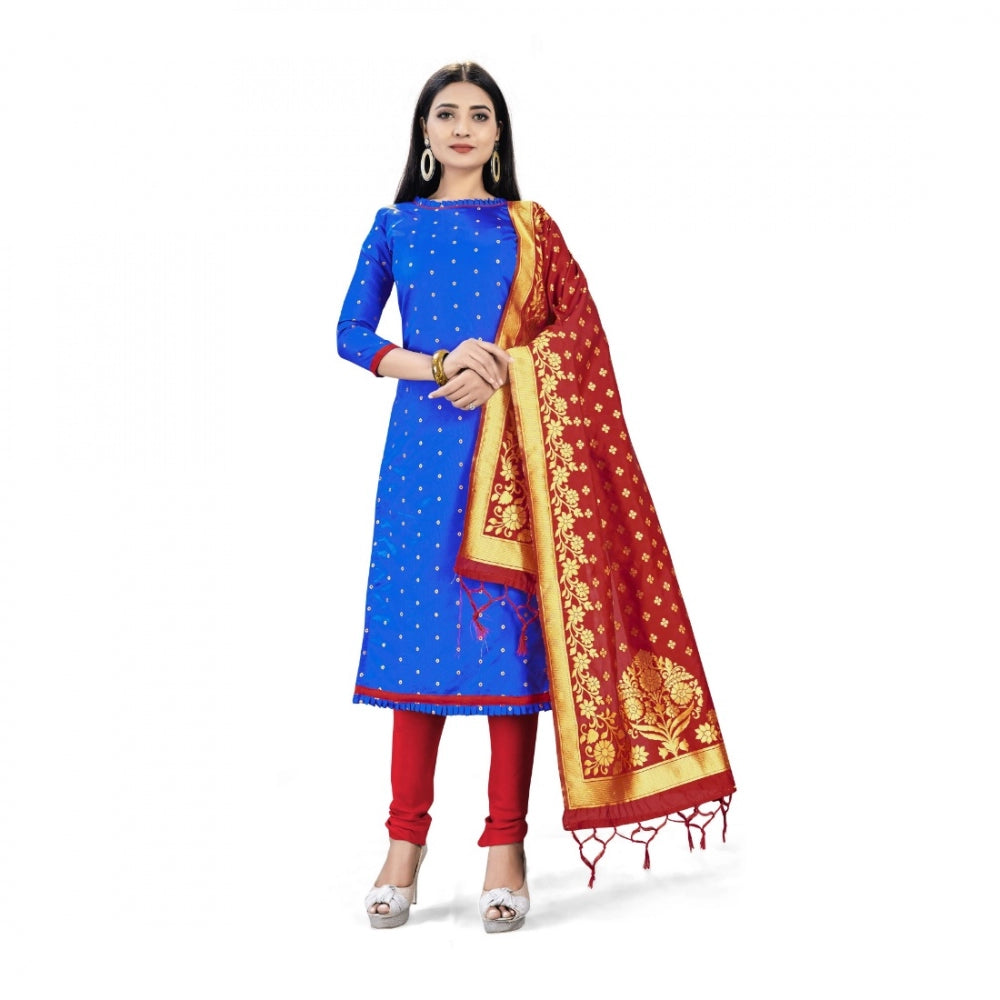 Banarasi Silk Unstitched Salwar-Suit Material Premium Quality With Dupatta