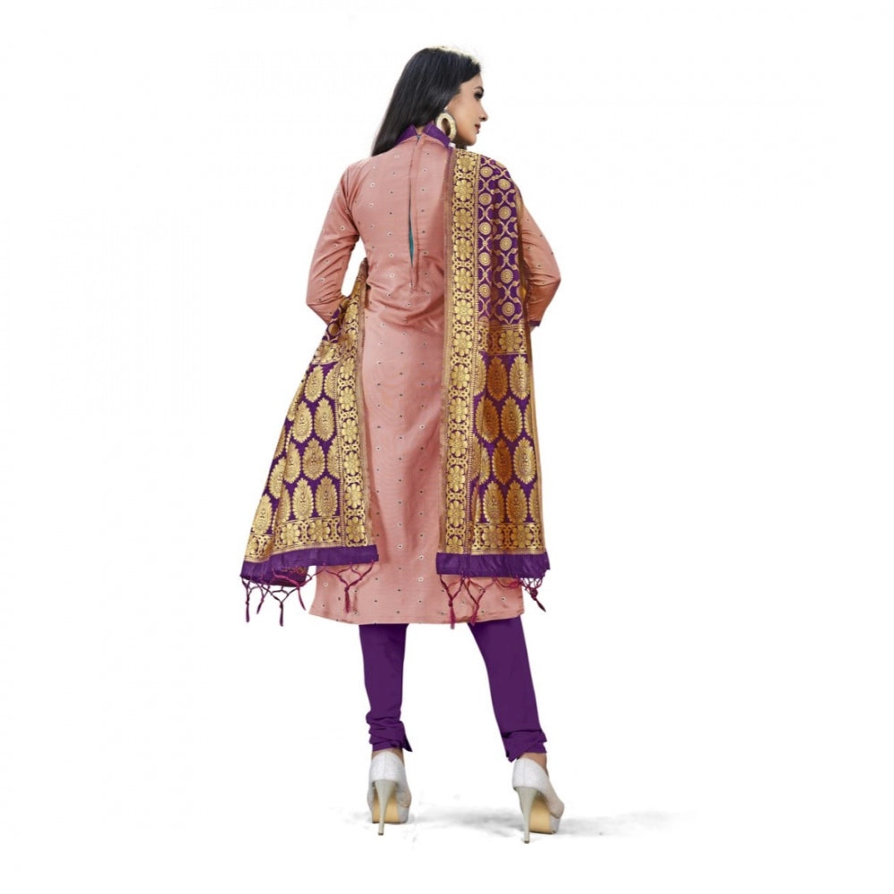 Banarasi Silk Unstitched Salwar-Suit Material Premium Quality With Dupatta