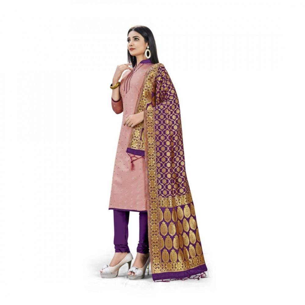 Banarasi Silk Unstitched Salwar-Suit Material Premium Quality With Dupatta