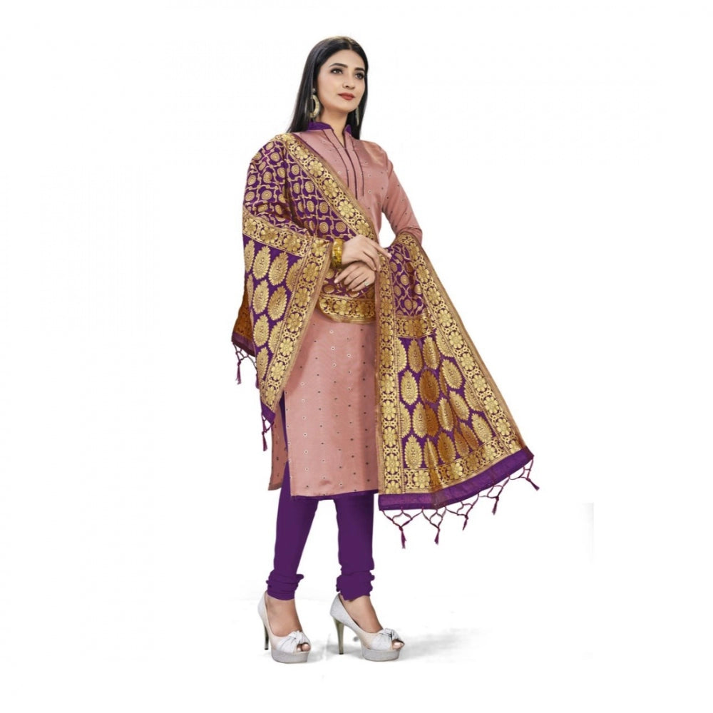 Banarasi Silk Unstitched Salwar-Suit Material Premium Quality With Dupatta