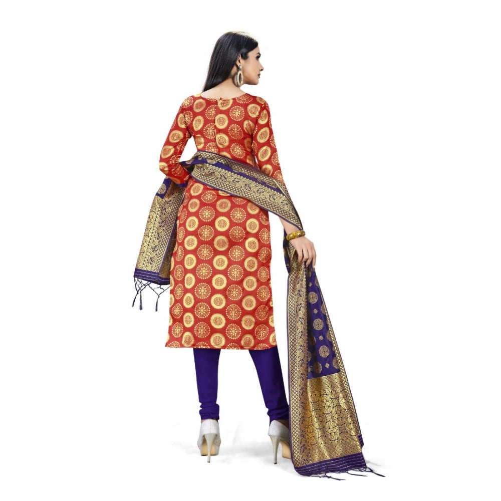 Banarasi Silk Unstitched Salwar-Suit Material Premium Quality With Dupatta