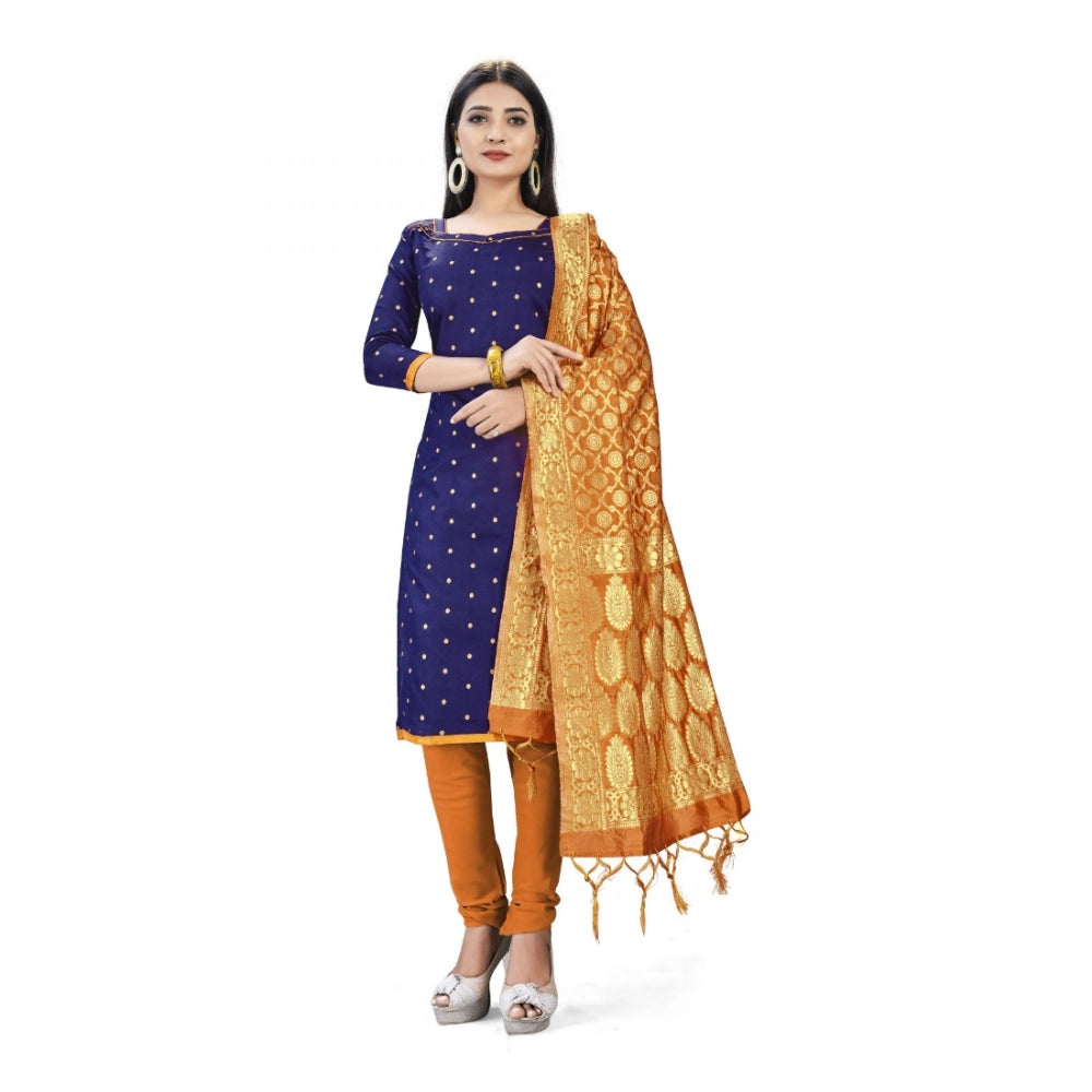 Banarasi Silk Unstitched Salwar-Suit Material Premium Quality With Dupatta