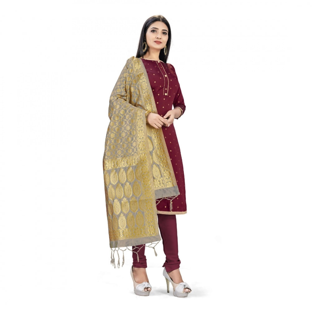 Banarasi Silk Unstitched Salwar-Suit Material Premium Quality With Dupatta