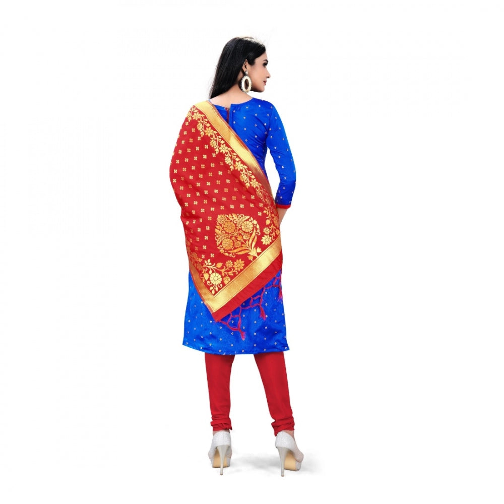 Banarasi Silk Unstitched Salwar-Suit Material Premium Quality With Dupatta