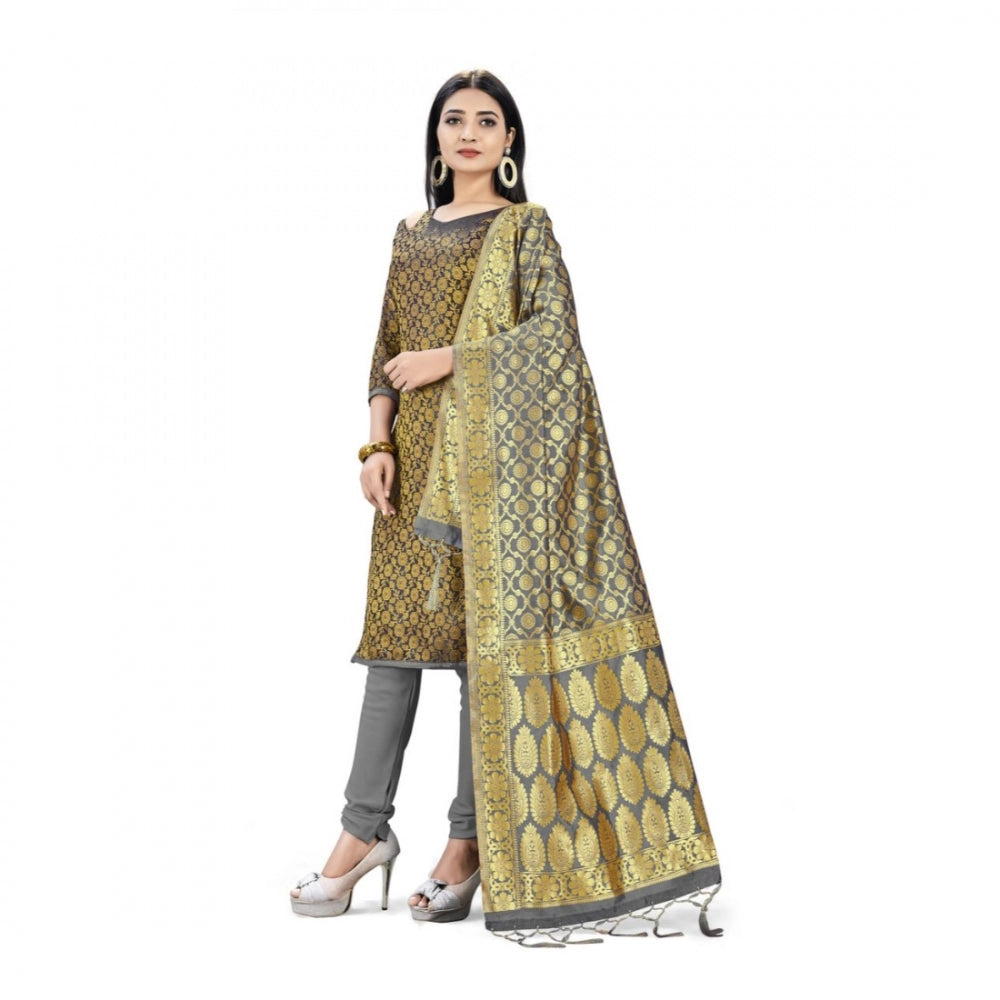 Banarasi Silk Unstitched Salwar-Suit Material Premium Quality With Dupatta