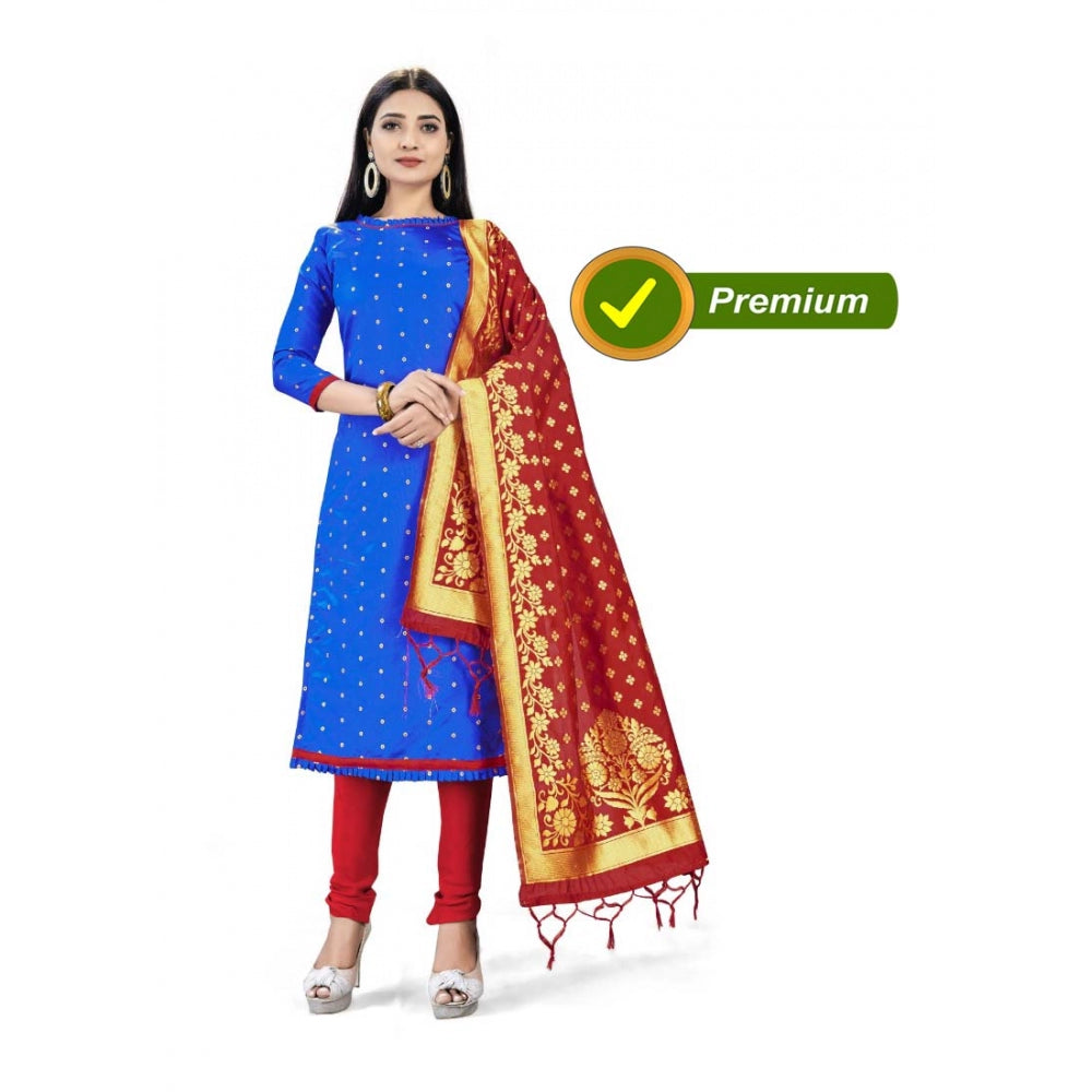 Banarasi Silk Unstitched Salwar-Suit Material Premium Quality With Dupatta