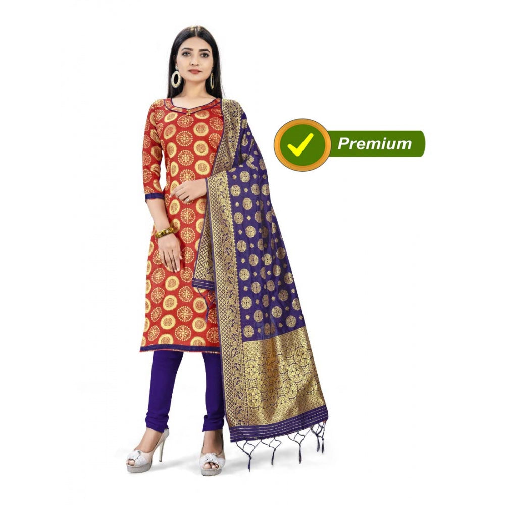 Banarasi Silk Unstitched Salwar-Suit Material Premium Quality With Dupatta