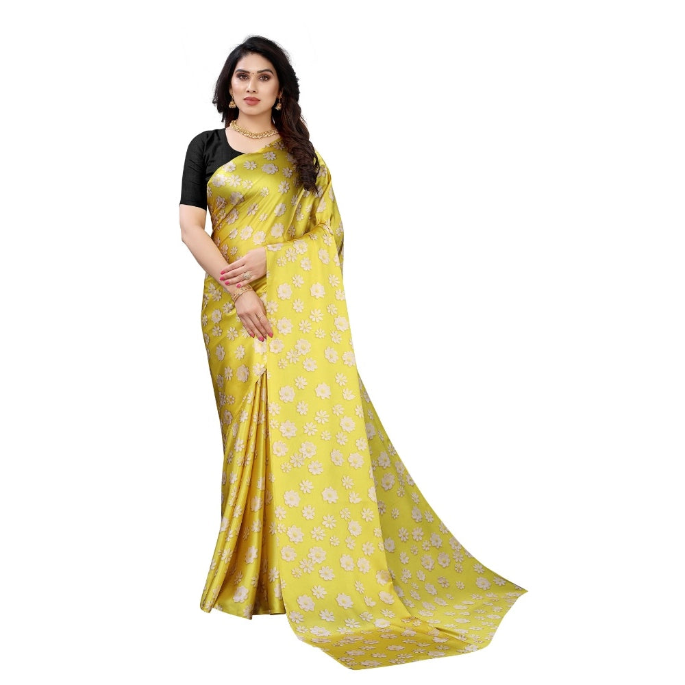 Soft Japan Satin Saree With Blouse