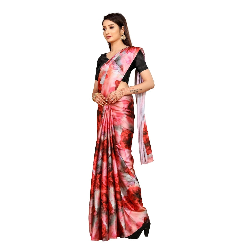 Soft Japan Satin Saree With Blouse