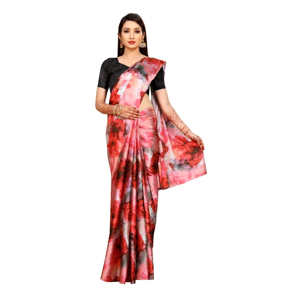 Soft Japan Satin Saree With Blouse