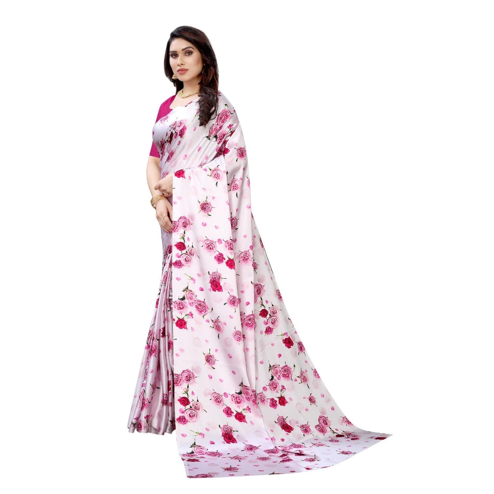 Soft Japan Satin Saree With Blouse