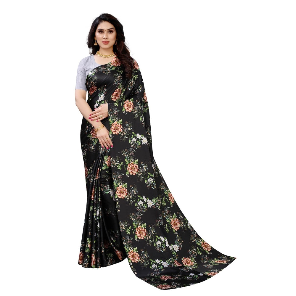 Soft Japan Satin Saree With Blouse