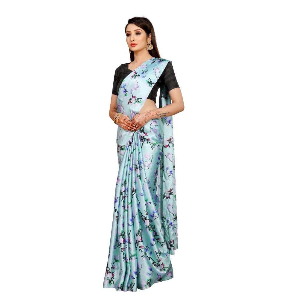 Soft Japan Satin Saree With Blouse